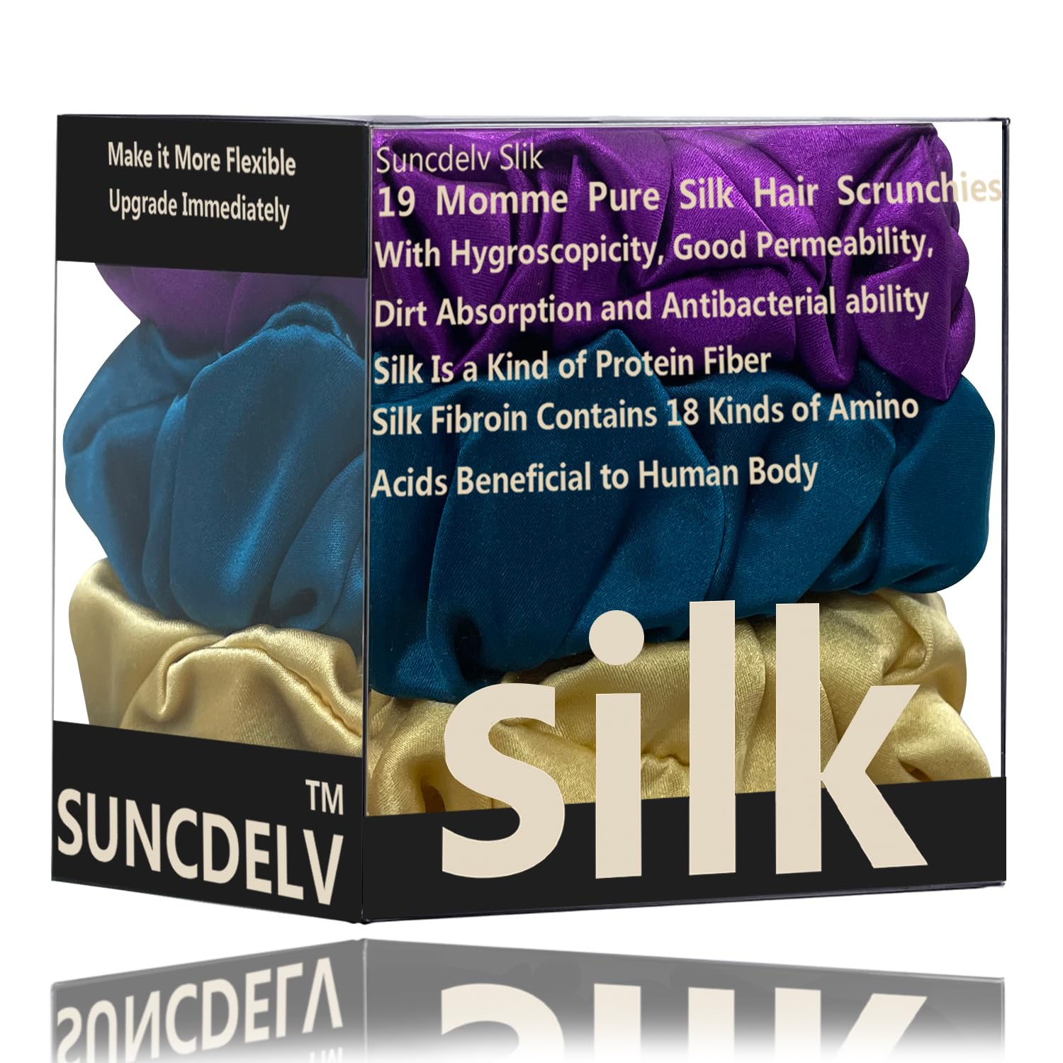 Silk Hair Towel, Friction-Resistant, Amino Acid-Rich, Durable, Breathable (6PCS(Bean Paste, Rose Gold, Rice White))